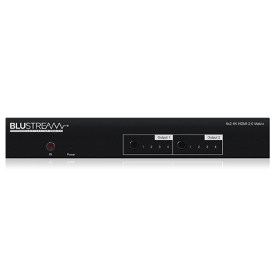 Blustream CMX42AB 4x2 4K HDMI 2.0 Matrix with Audio Breakout,