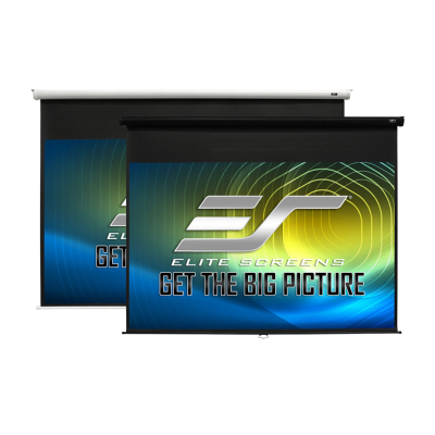 Elite Screens Manual Pull Down Screen 16:9 Wall/Ceiling - White Casing