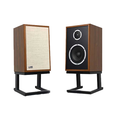 KLH AUDIO - Model Three Bookshelf/Floorstanding Speaker (EACH) - English Walnut with Stonewash Linen Grille