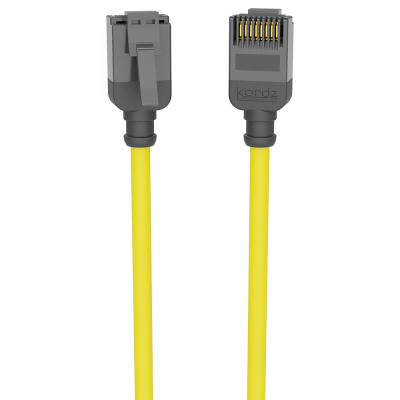 Kordz CAT6 Slim Profile PRO Series Network Patch Cord - Available in Various Length - Yellow