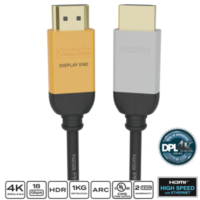 Kordz K26216 PRO3 - 18Gbps 4K AOC High Speed HDMI Cable - Available in Various Length